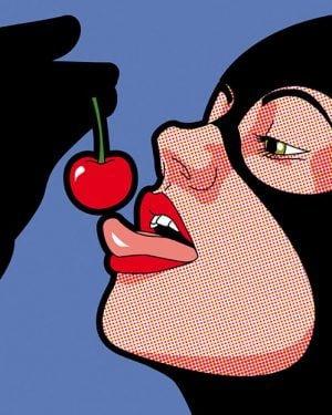 Grég Guillemin - Catwoman și cireașa - Tablou personalizat abstract