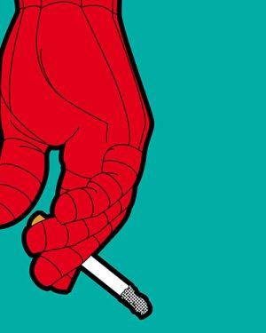 Grég Guillemin - Smoking Spiderman - Tablou personalizat abstract