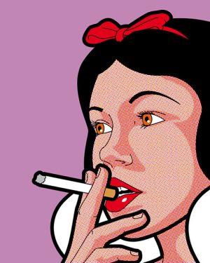 Grég Guillemin - Albă ca Zăpada fumează - Tablou personalizat abstract