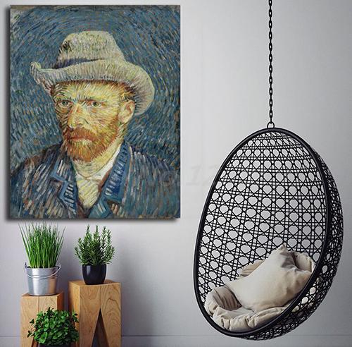 Vincent van Gogh - Autoportret cu Pălărie - Tablou personalizat - Pictură celebră - imagine 2
