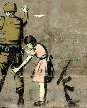 Banksy - Girl and soldier - Tablou personalizat abstract