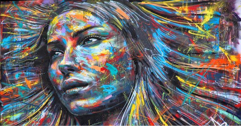 Portret colorat de femeie (pictură abstractă) - Tablou personalizat abstract